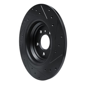 Mercedes-Benz GLE300D Brake Rotor (1) - Rear Left - R1 Concepts - Drilled & Slotted - Black - `12-`18